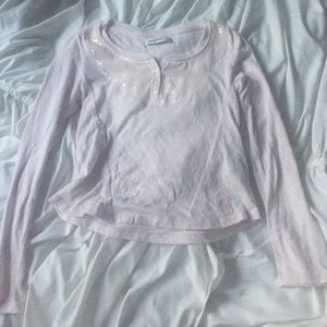 Light pink long sleeve with shine embellishment