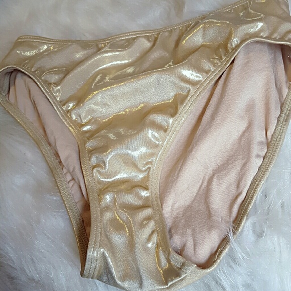 Metallic gold swim bottoms - Picture 1 of 1