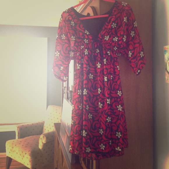 70s style deep plunge dress