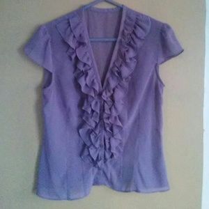 Sheer Cap Sleeve Blouse