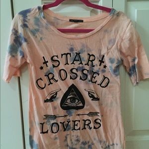 Urban Outfitters pink and navy tie dye tee