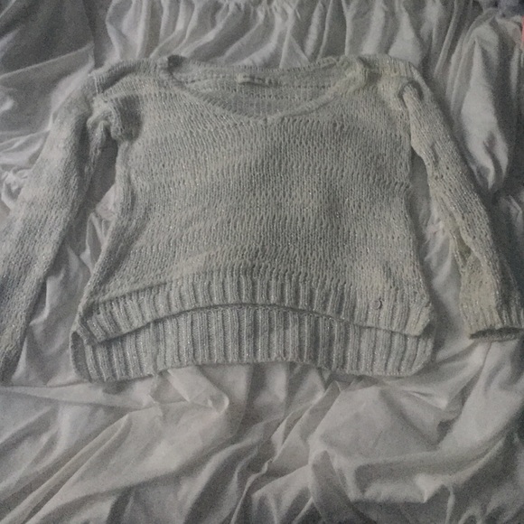 Open knit glitter sweater