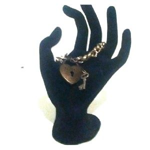 Betsey Johnson Heart/lock and Key Charm Bracelet