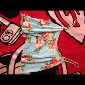 Blue floral crop top.