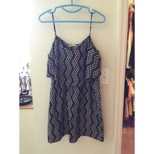 Spaghetti strap chevron chiffon dress