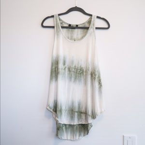 Flowing tie dye fringe tank