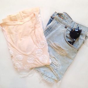 Blush rosette t-shirt