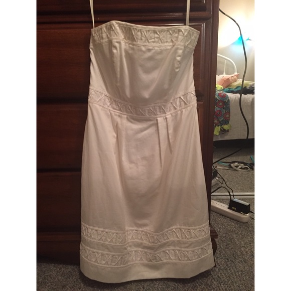 White strapless dress by White House Black Market