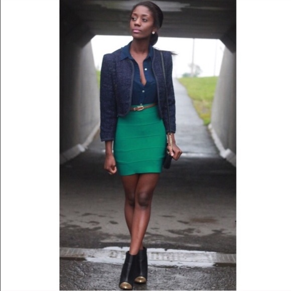 New BCBG Max Azria green bandage bodycon skirt XS - Picture 4 of 4