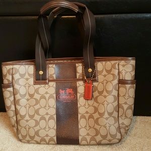 Coach brown canvas bag