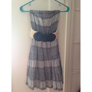 Strapless Dress with Belt