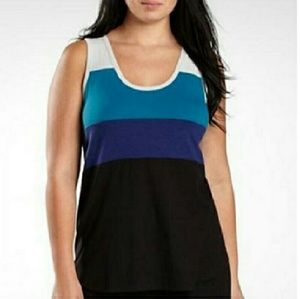 1X Nicole by Nicole Miller Color Block Tank Top