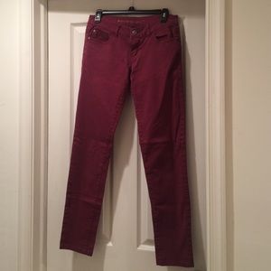 Maroon skinny jeans