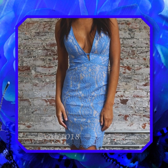 Tea n Cup Dresses & Skirts - TONIGHT ONLY 🆕Blue Super Hot Lace Low Cut