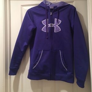 Purple zip up long sleeve sweatshirt