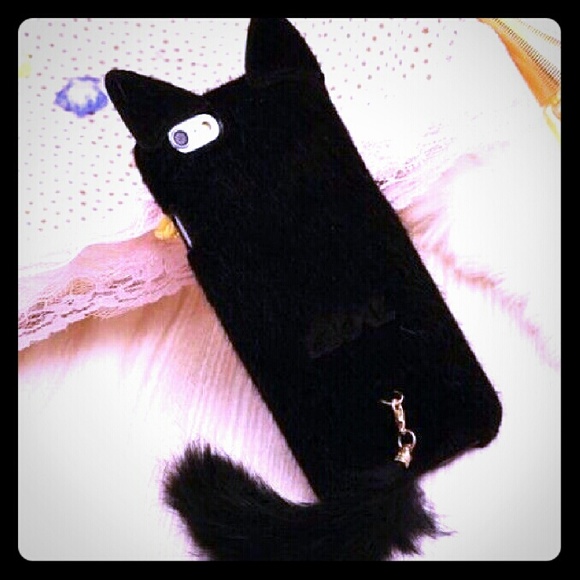 Accessories - BNWT iPHONE 6S 6S PLUS CAT BLACK W/TAIL ( FUR)