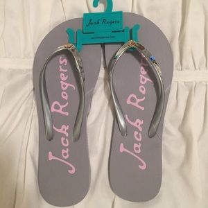 Jack Rogers Skye Flip Flop Silver size 9