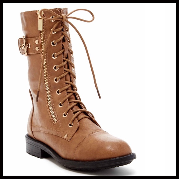 TOP MODA VEGAN LEATHER LACE UP COMBAT ANKLE BOOTS - Picture 5 of 7