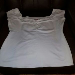 White plus size bardot top