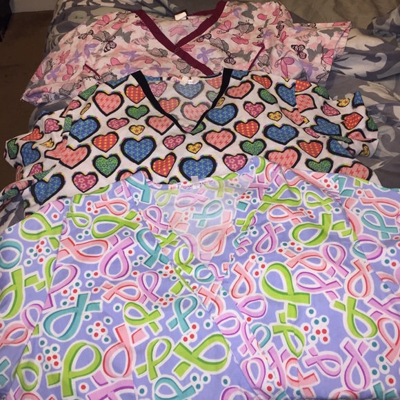 Scrub tops all 3 for $7 - Picture 1 of 1