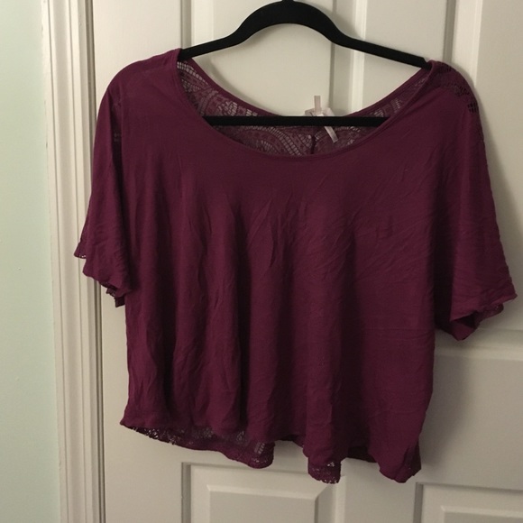 Purple cropped open back!