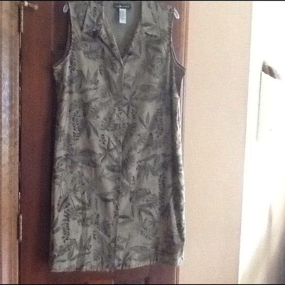 100% silk, sage green and plum dress.