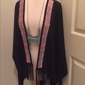 Final Sale⚡️⚡️Lovely Sheer Tunic With Fringe NEW!