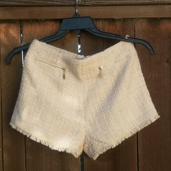 Beige & Gold Detail Shorts