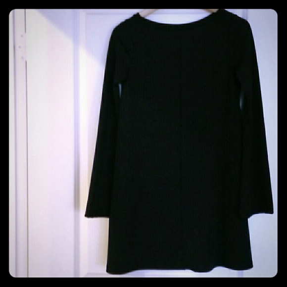 Zara black bell sleeve dress