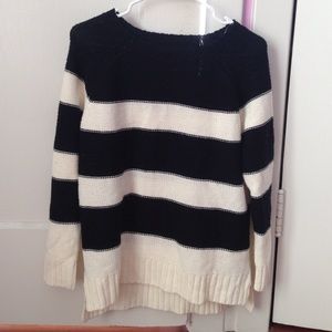 Black and white striped sweater