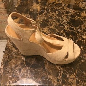 Beige wedges