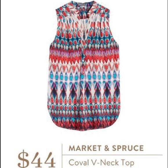 Market & Spruce Coral V Neck Blouse Sz XL