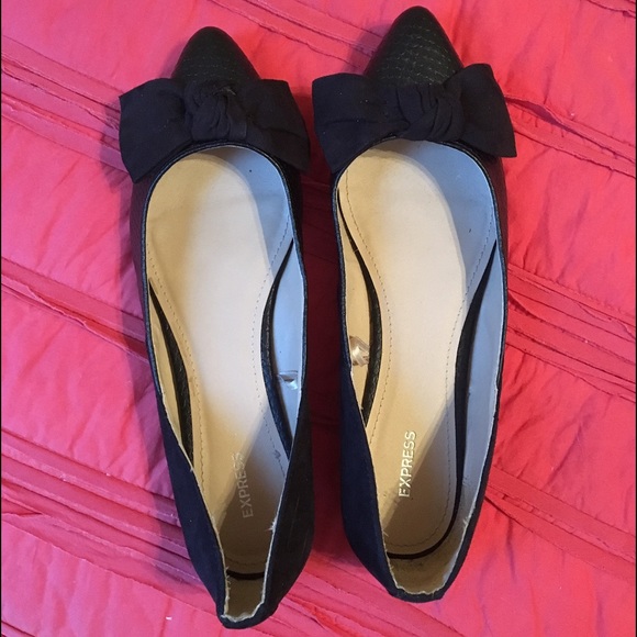 Black bow Express flats