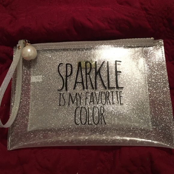 Deux Lux Plastic Glitter Clutch Wrislet