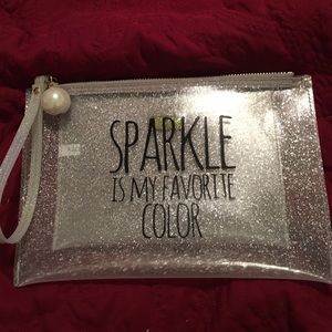Deux Lux Plastic Glitter Clutch Wrislet