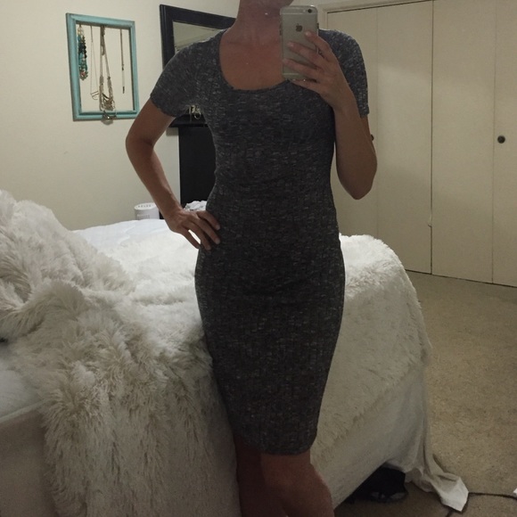 Gray fitted dress