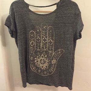 Gray simple Hamsa tee