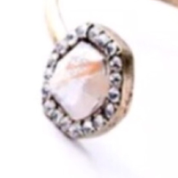 Geometric Blue Rhinestone Open Cuff Bracelet - Picture 4 of 4