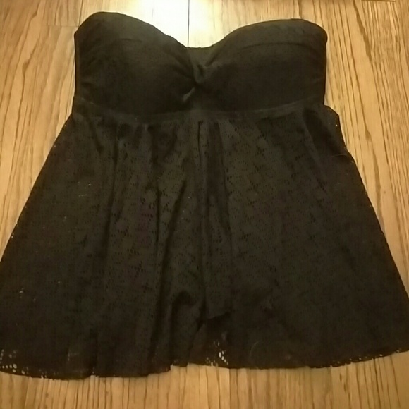 Sheer black Tankini top