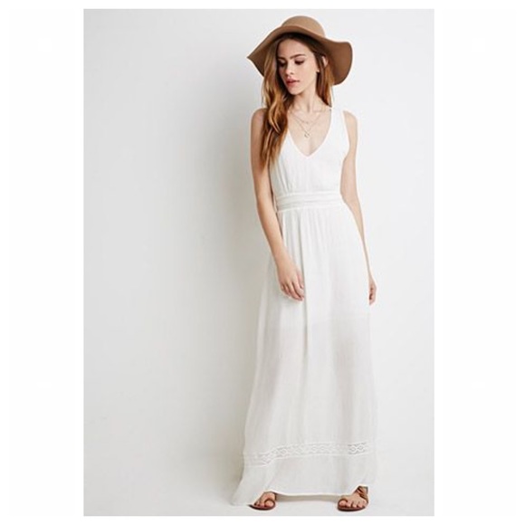 Forever 21 crinkled ladder back maxi dress
