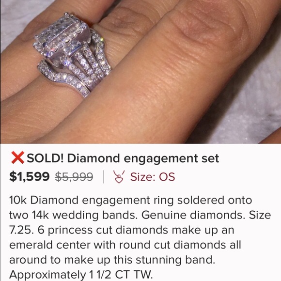 SOLD!! BEAUTIFUL diamond wedding set - Picture 2 of 4