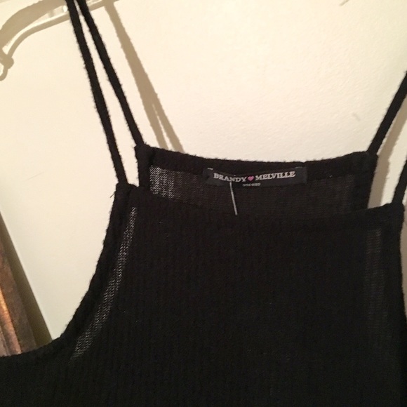 Brandy Melville Black Olive Ribbed Dress - Picture 3 of 4
