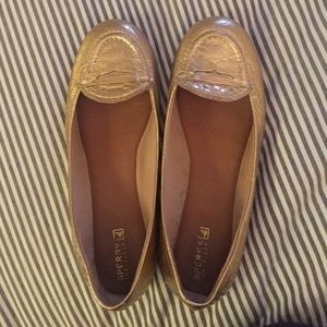 Metallic Gold Sperry loafers
