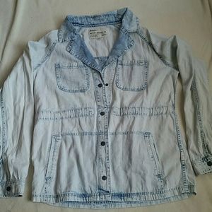 Acid wash denim jacket