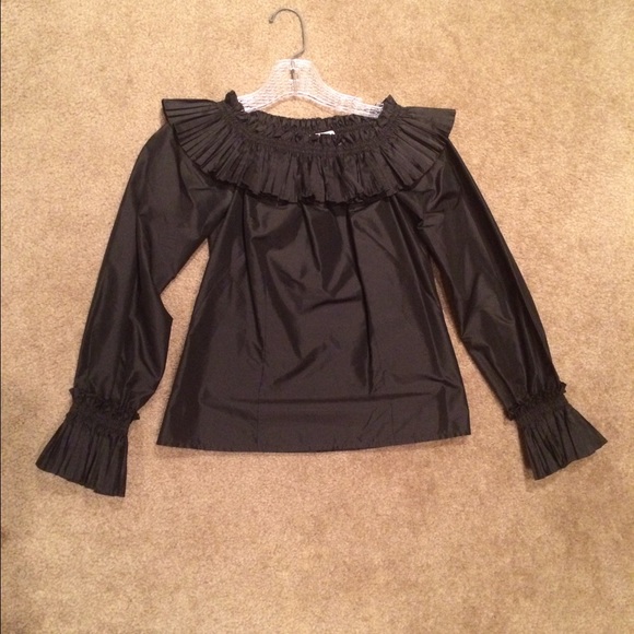 Ruffle evening blouse by Oscar de la Renta