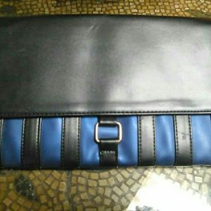 Black/Blue Striped Clutch