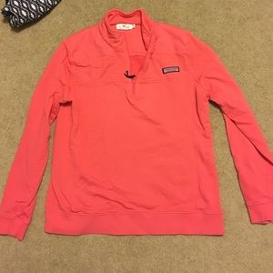 Vineyard Vines Quarter Zip (coral)