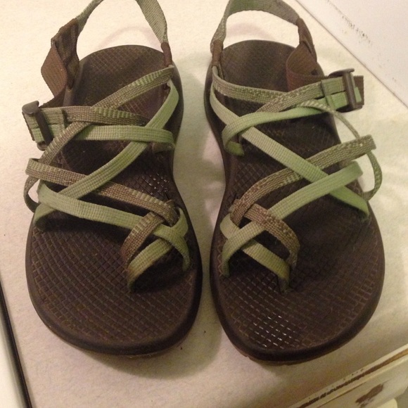 Green double strap Chacos
