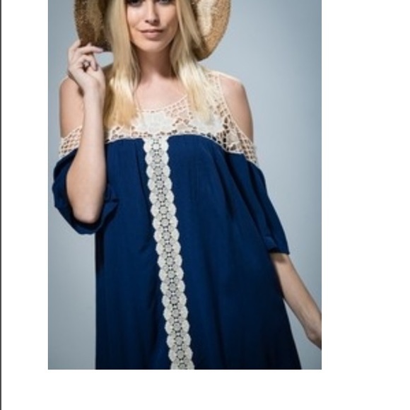 ‼️Navy Crochet Tunic Dress - Picture 4 of 4