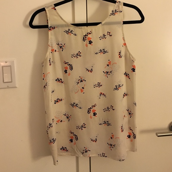 Joie white bicycle print tank top blouse sz XS